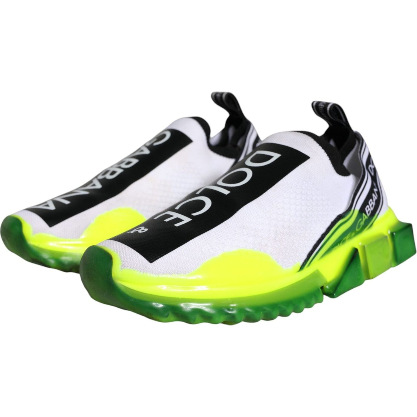 Dolce & Gabbana White Yellow Slip On Sorrento Sneakers Shoes Dolce & Gabbana Light Gray