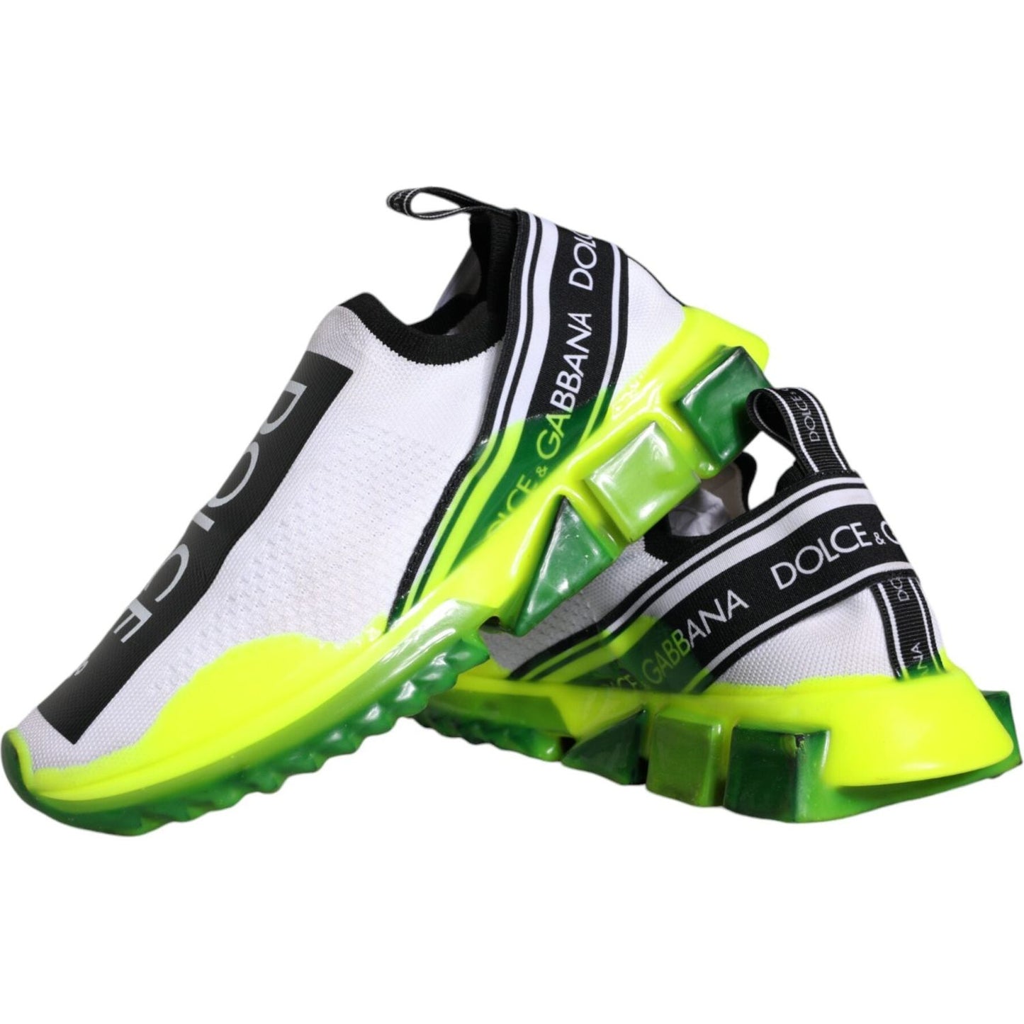 Dolce & Gabbana White Yellow Slip On Sorrento Sneakers Shoes Dolce & Gabbana Dark Slate Gray