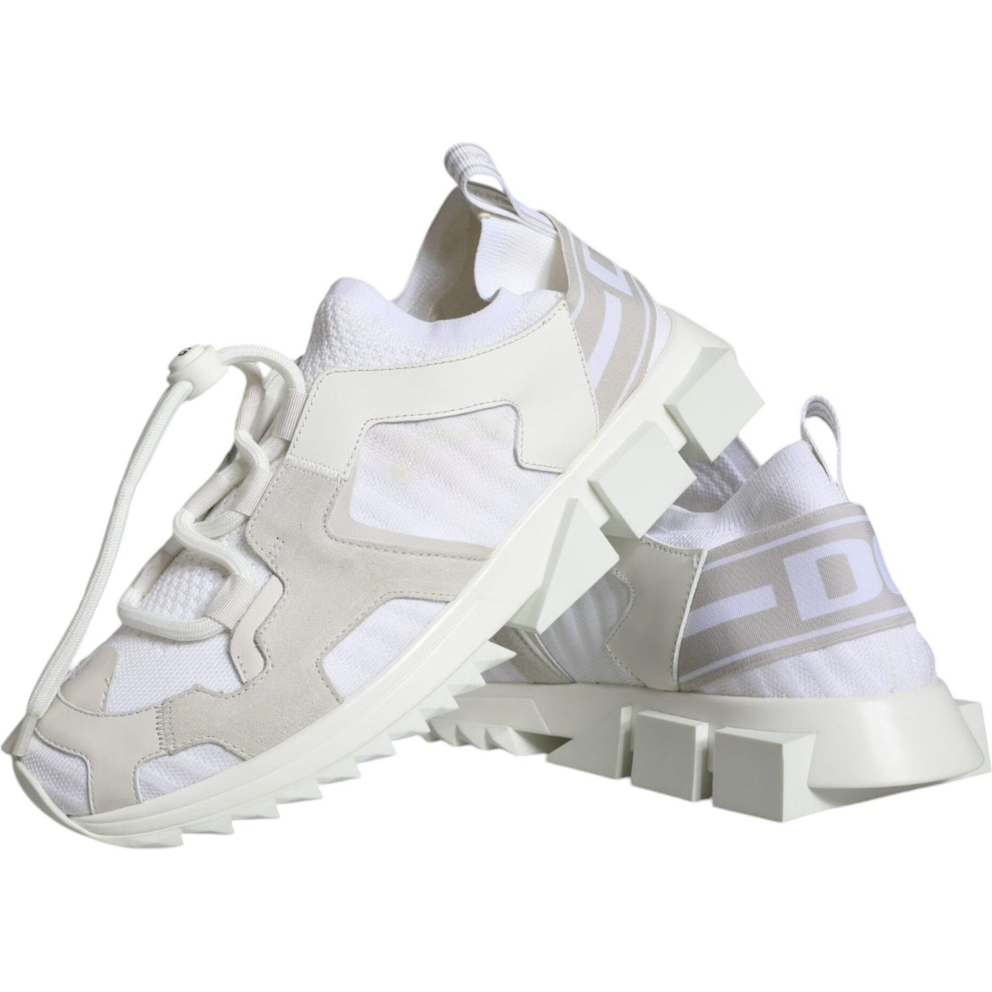 Dolce & Gabbana White Mesh Sorrento Trekking Sneakers Shoes Dolce & Gabbana Light Gray