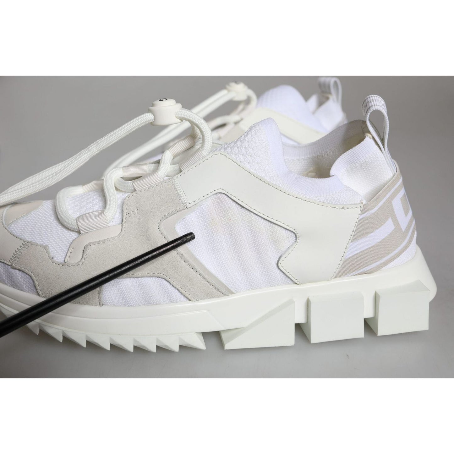 Dolce & Gabbana White Mesh Sorrento Trekking Sneakers Shoes Dolce & Gabbana Gray