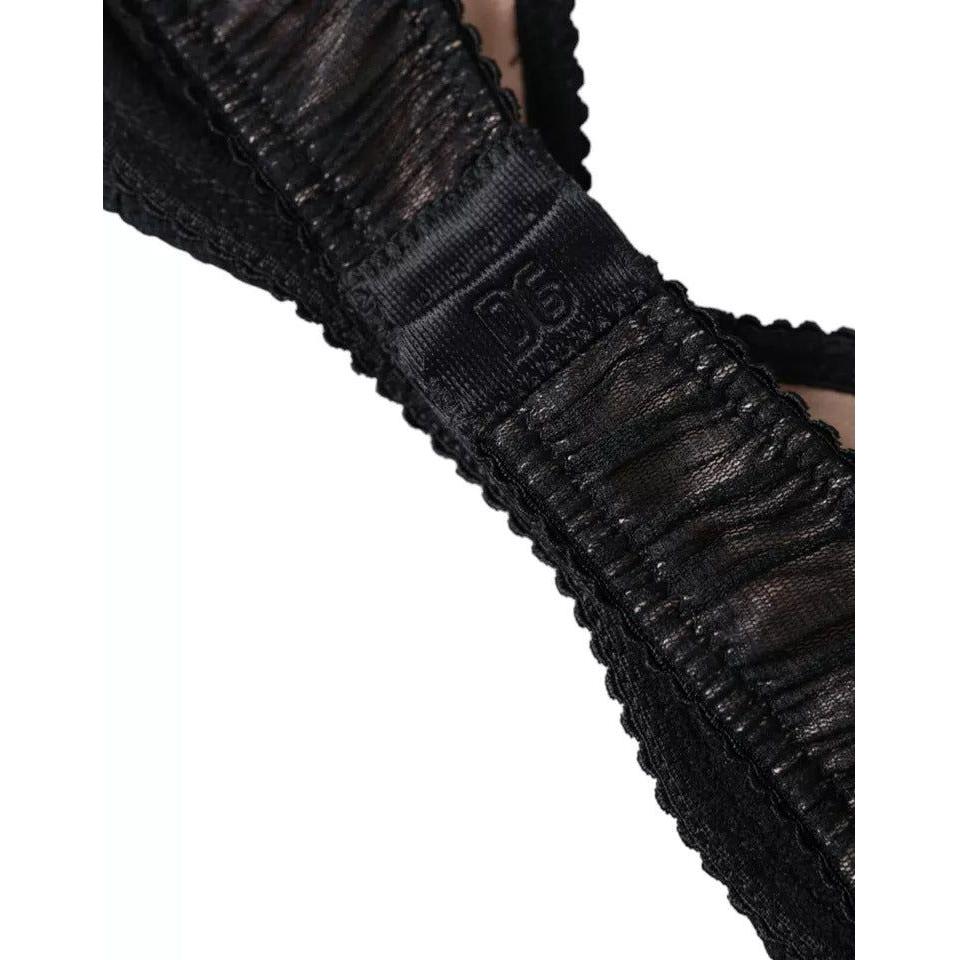 Dolce & Gabbana Black Silk Stretch Women Balconcino Bra Underwear Dolce & Gabbana Black