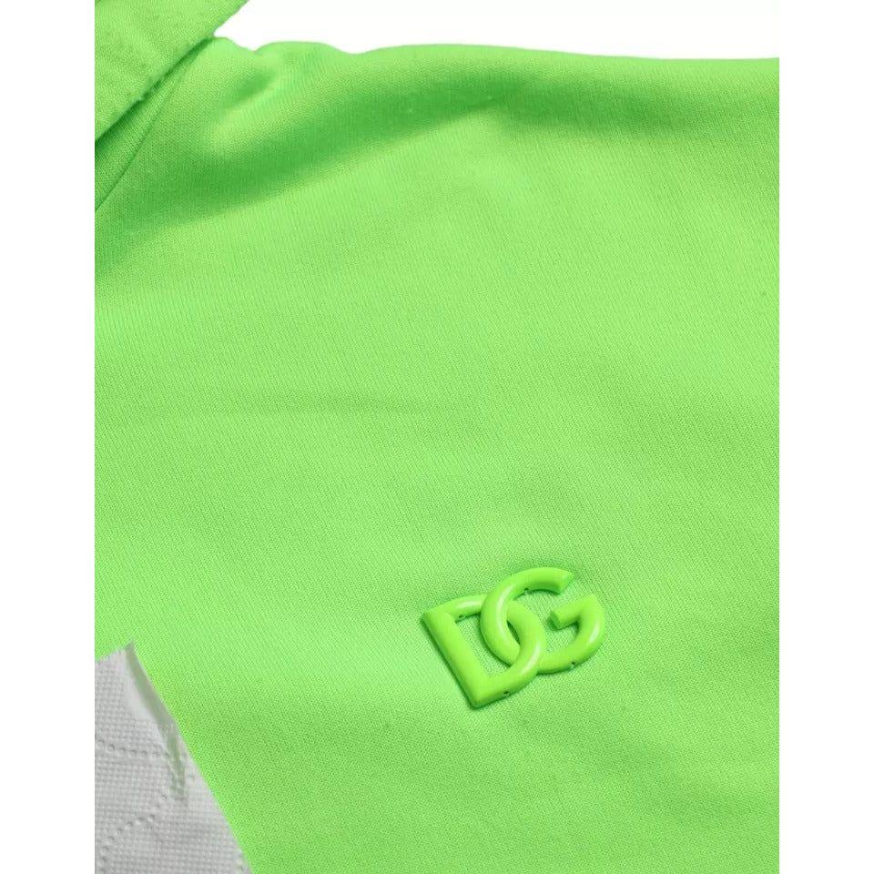 Dolce & Gabbana Green Logo Hooded Pullover Sweatshirt Sweater Dolce & Gabbana Light Green