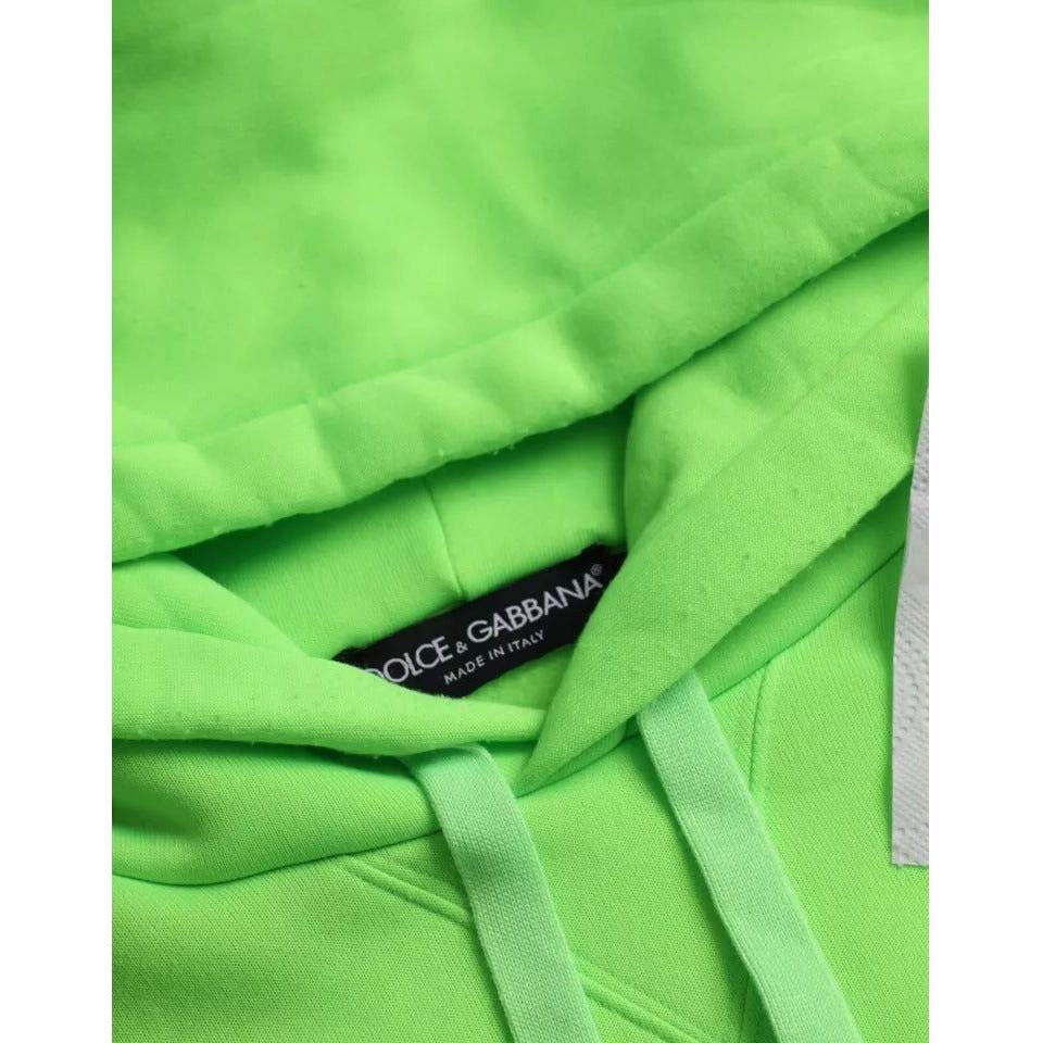 Dolce & Gabbana Green Logo Hooded Pullover Sweatshirt Sweater Dolce & Gabbana Dark Sea Green