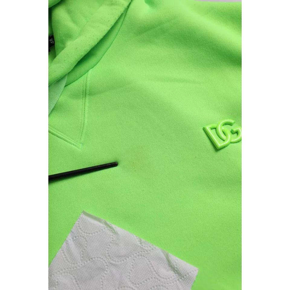 Dolce & Gabbana Green Logo Hooded Pullover Sweatshirt Sweater Dolce & Gabbana Dark Sea Green