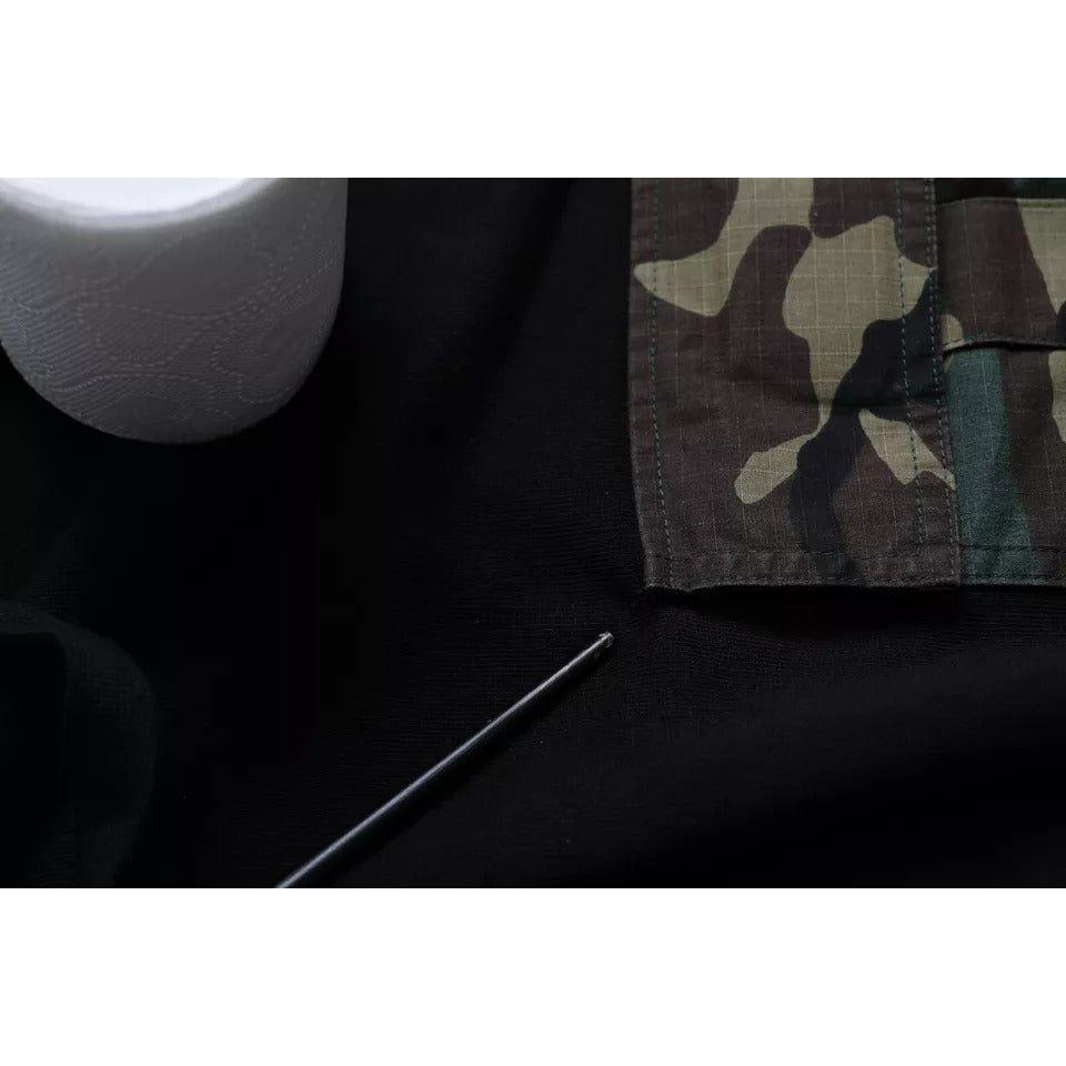 Dolce & Gabbana Black Camouflage Hooded Sweatshirt Sweater Dolce & Gabbana Black