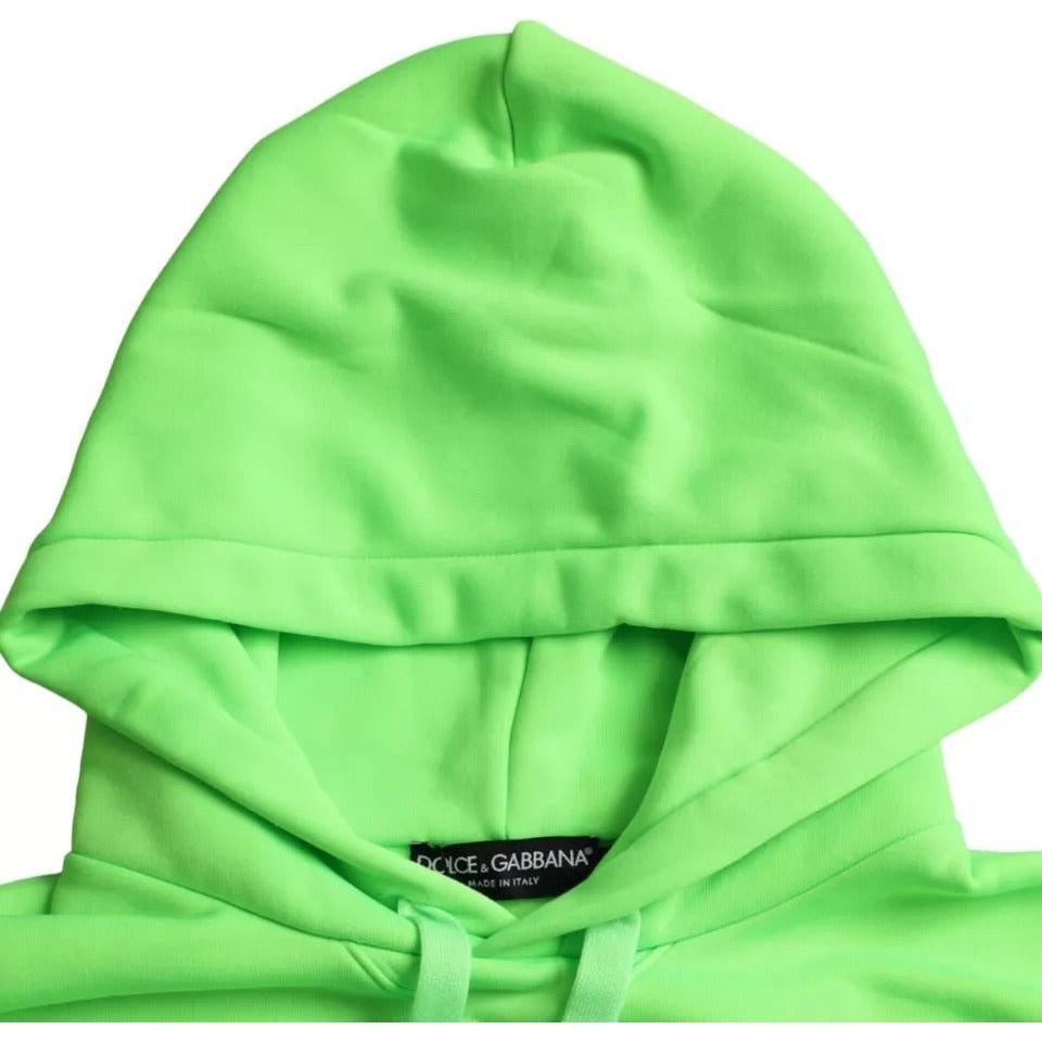Dolce & Gabbana Green Logo Hooded Pullover Sweatshirt Sweater Dolce & Gabbana Light Green