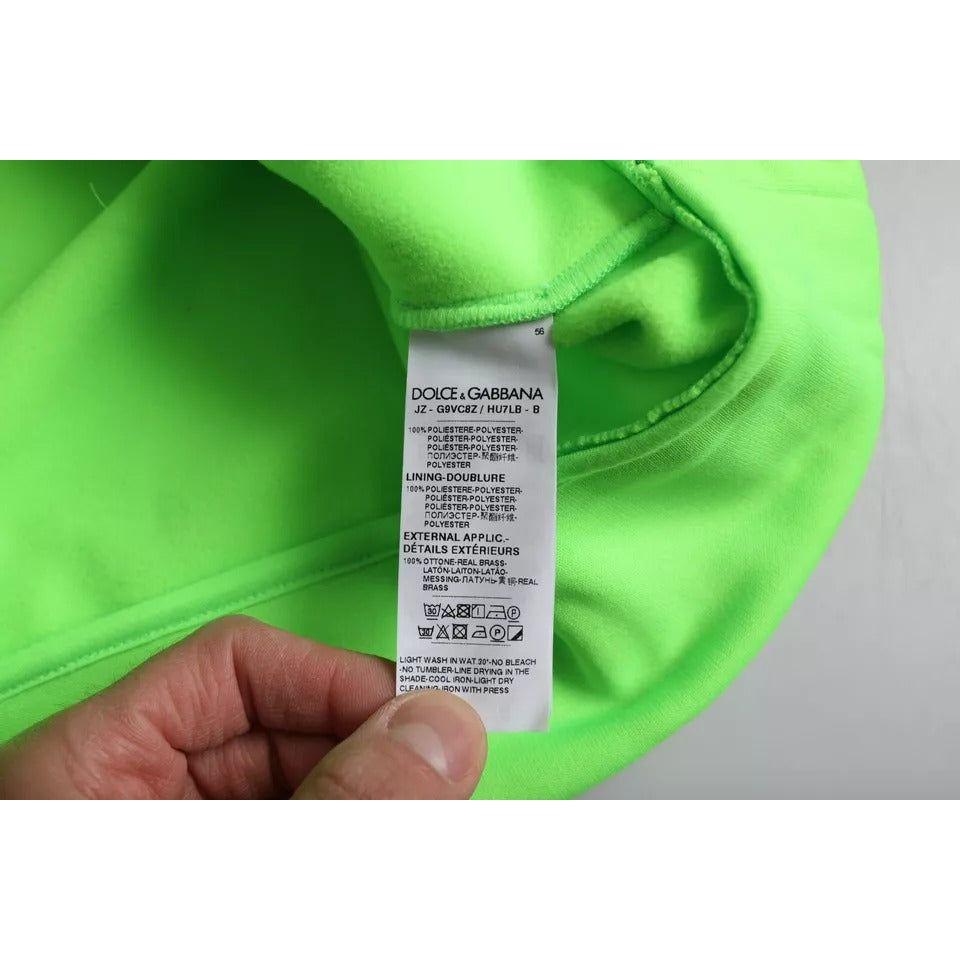 Dolce & Gabbana Green Logo Hooded Pullover Sweatshirt Sweater Dolce & Gabbana Dark Sea Green