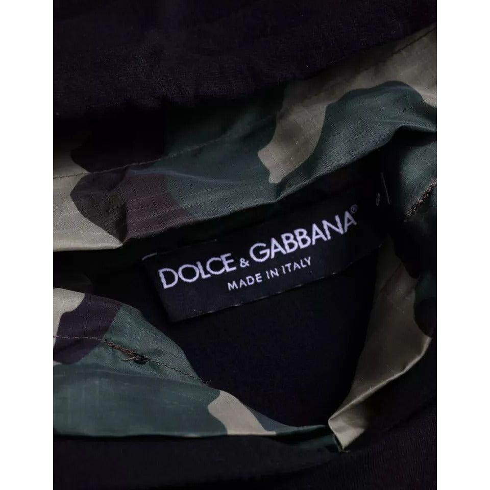 Dolce & Gabbana Black Camouflage Hooded Sweatshirt Sweater Dolce & Gabbana Black