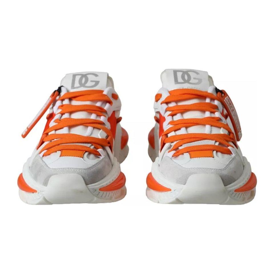 Dolce & Gabbana White Orange Airmaster Low Top Sneakers Shoes Dolce & Gabbana Gray