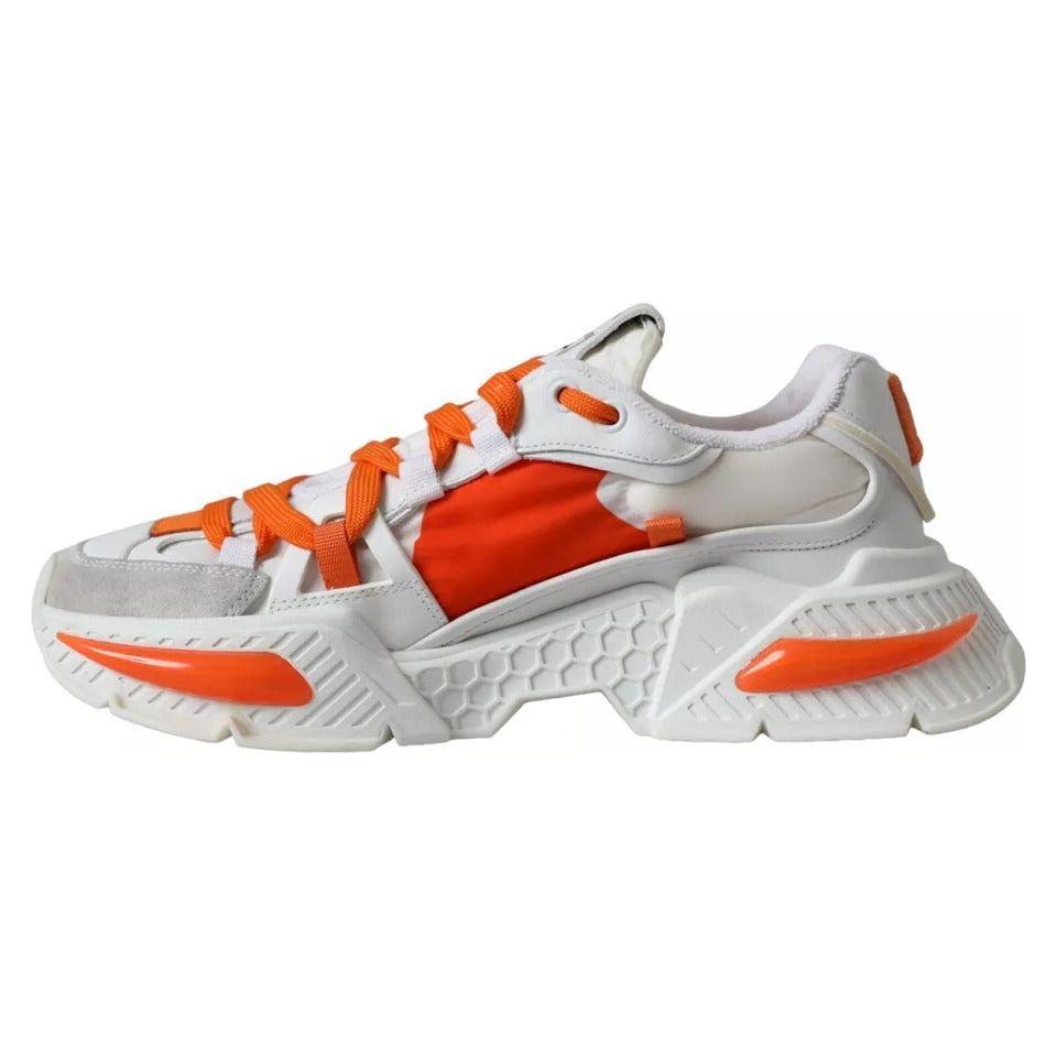 Dolce & Gabbana White Orange Airmaster Low Top Sneakers Shoes Dolce & Gabbana Gray