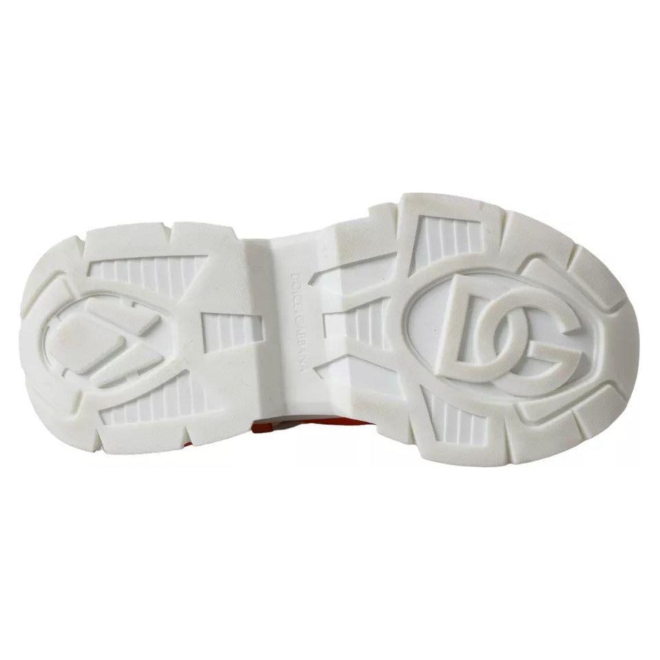 Dolce & Gabbana White Orange Airmaster Low Top Sneakers Shoes Dolce & Gabbana Gray