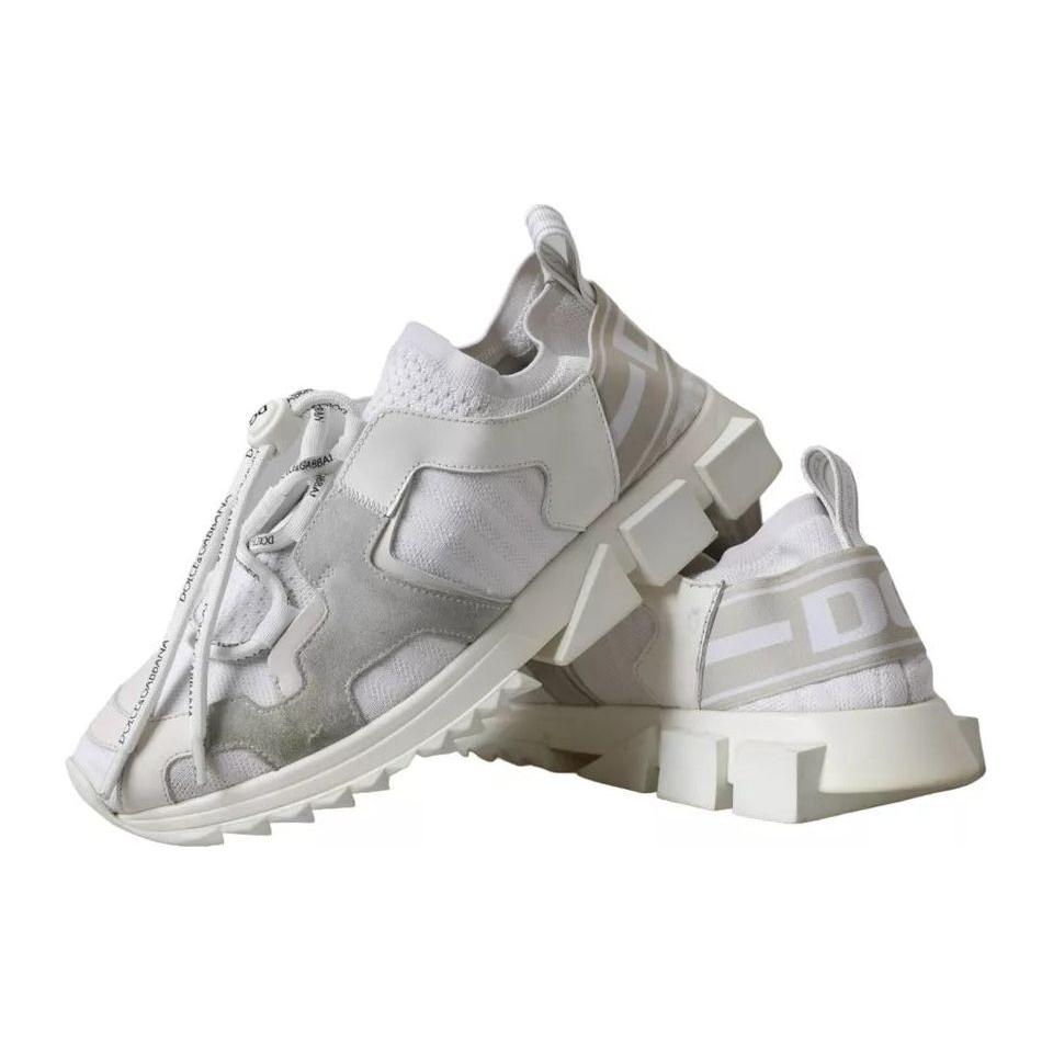 Dolce & Gabbana White Mesh Sorrento Trekking Sneakers Shoes Dolce & Gabbana Dark Gray