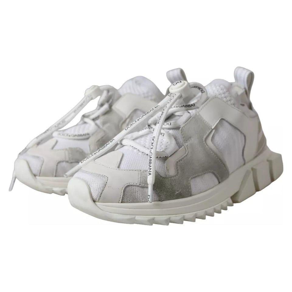 Dolce & Gabbana White Mesh Sorrento Trekking Sneakers Shoes Dolce & Gabbana Dark Gray