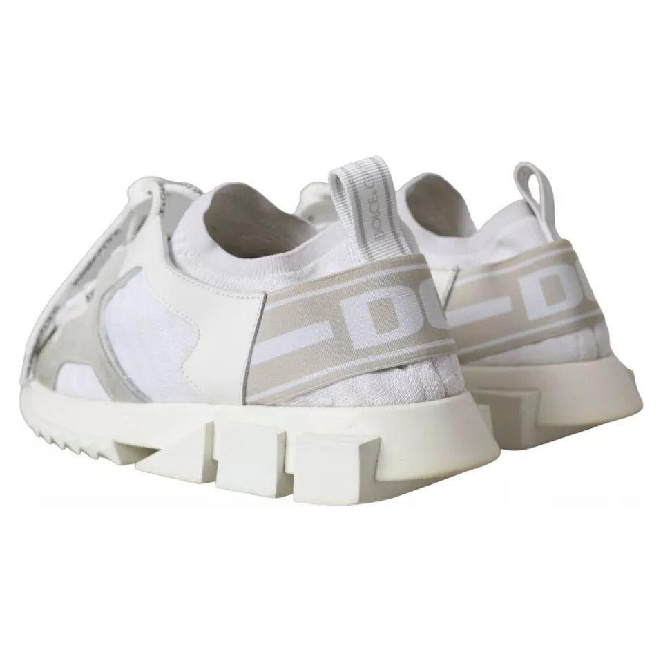 Dolce & Gabbana White Mesh Sorrento Trekking Sneakers Shoes Dolce & Gabbana Light Gray