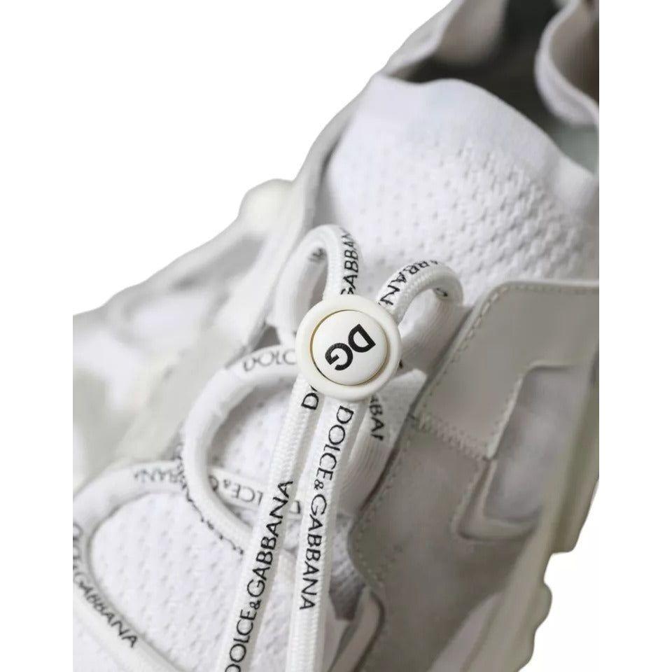 Dolce & Gabbana White Mesh Sorrento Trekking Sneakers Shoes Dolce & Gabbana Light Gray