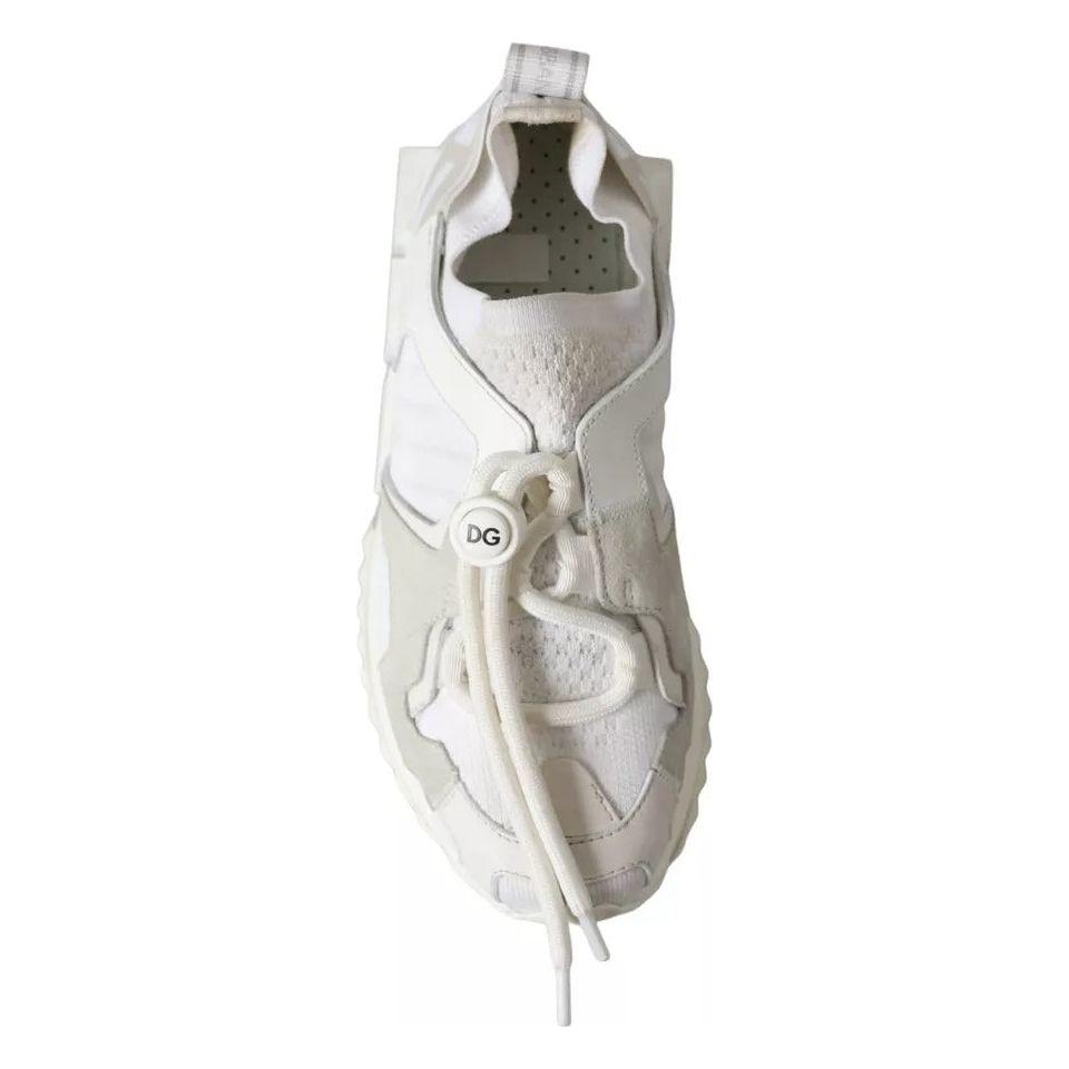 Dolce & Gabbana White Mesh Sorrento Trekking Sneakers Shoes Dolce & Gabbana Light Gray