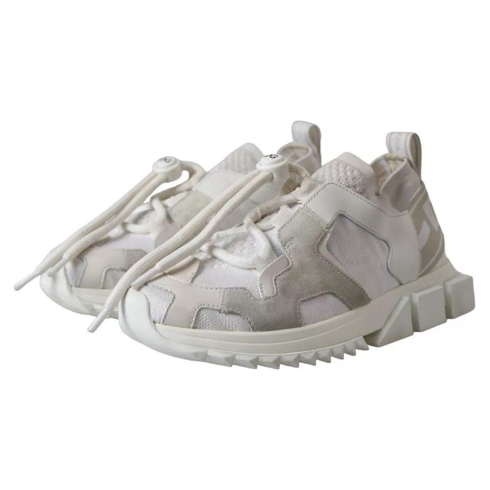 Dolce & Gabbana White Mesh Sorrento Trekking Sneakers Shoes Dolce & Gabbana Dark Gray