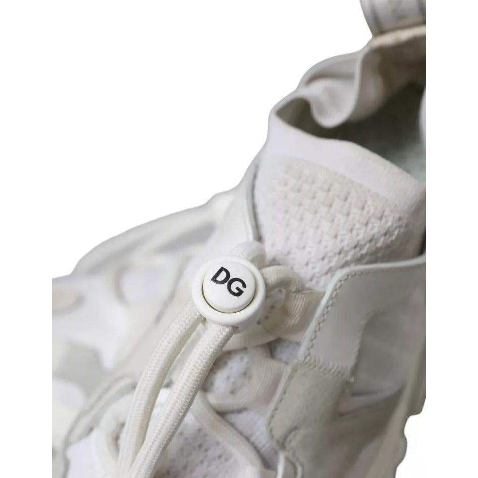 Dolce & Gabbana White Mesh Sorrento Trekking Sneakers Shoes Dolce & Gabbana Gray