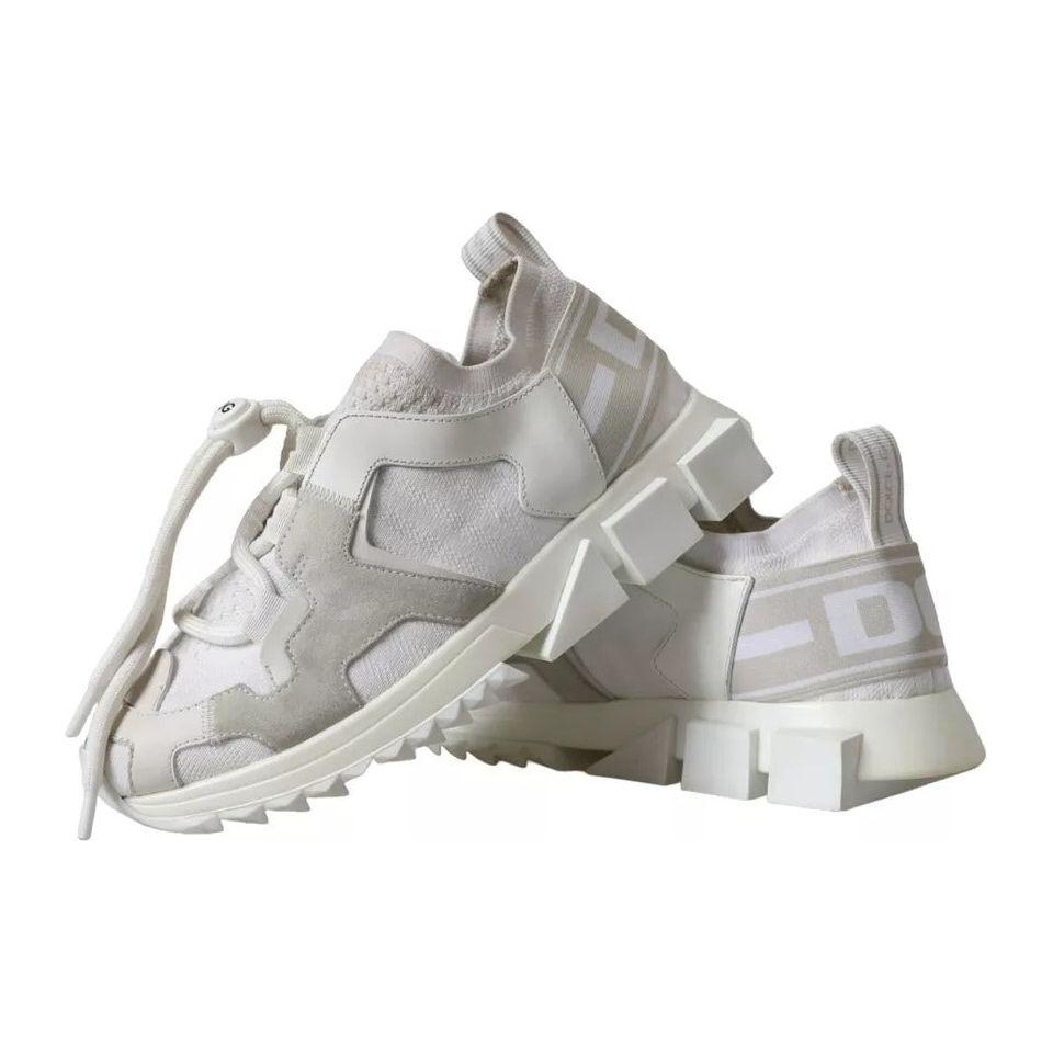 Dolce & Gabbana White Mesh Sorrento Trekking Sneakers Shoes Dolce & Gabbana Dark Gray