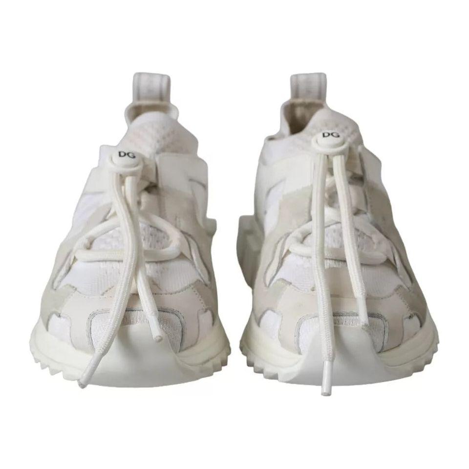 Dolce & Gabbana White Mesh Sorrento Trekking Sneakers Shoes Dolce & Gabbana Gray