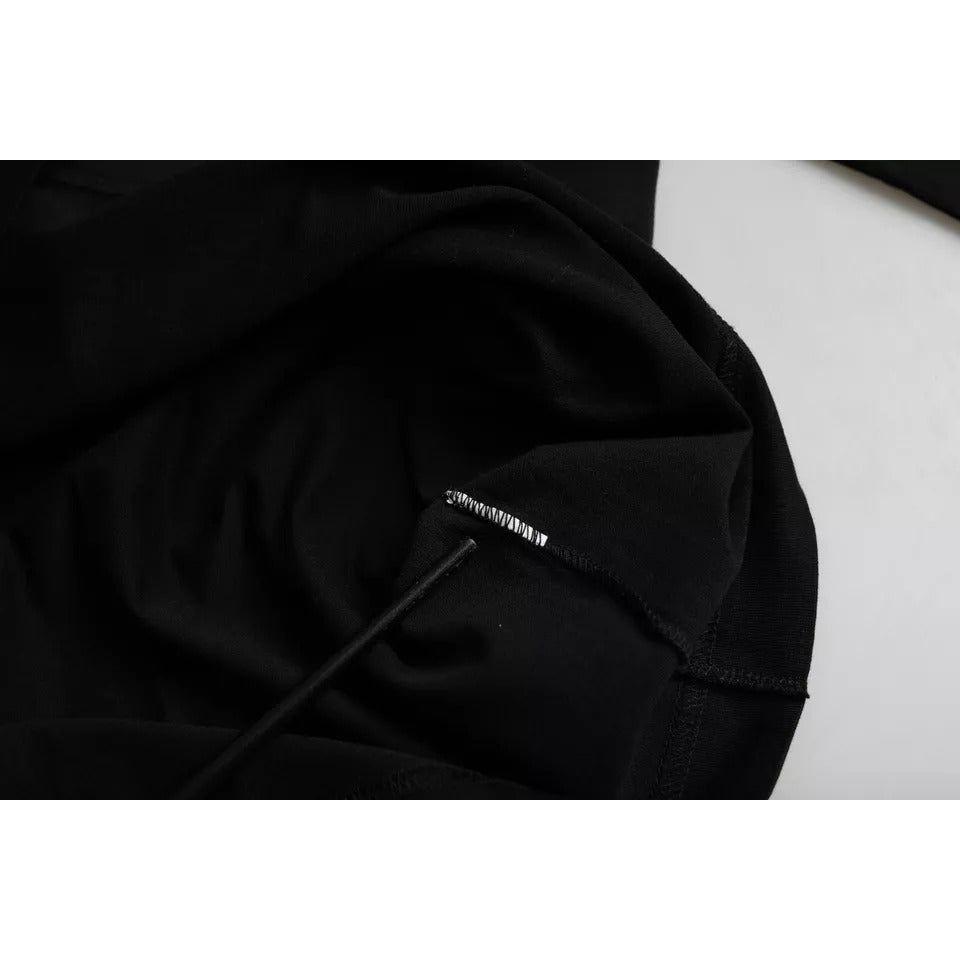 Dolce & Gabbana Black Logo Embossed Cotton Crew Neck T-shirt Dolce & Gabbana Light Gray