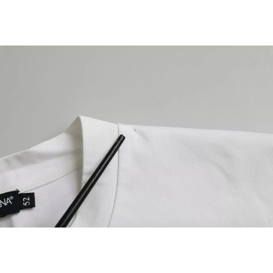 Dolce & Gabbana White Logo Round Neck Short Sleeves T-shirt Dolce & Gabbana Gray