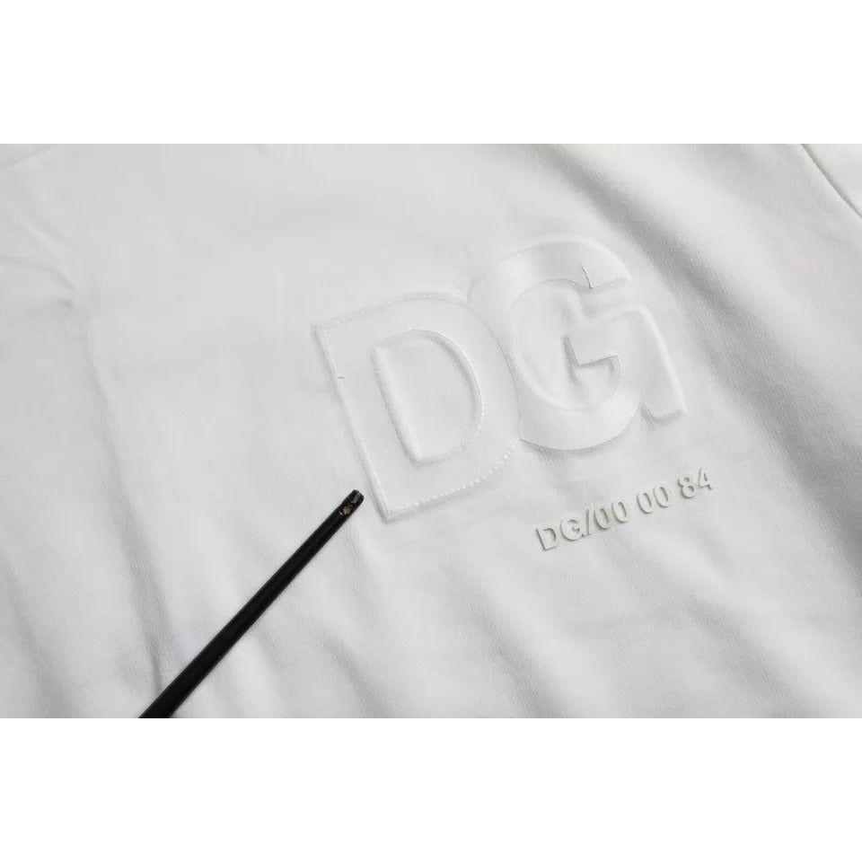 Dolce & Gabbana White Logo Round Neck Short Sleeves T-shirt Dolce & Gabbana Light Gray