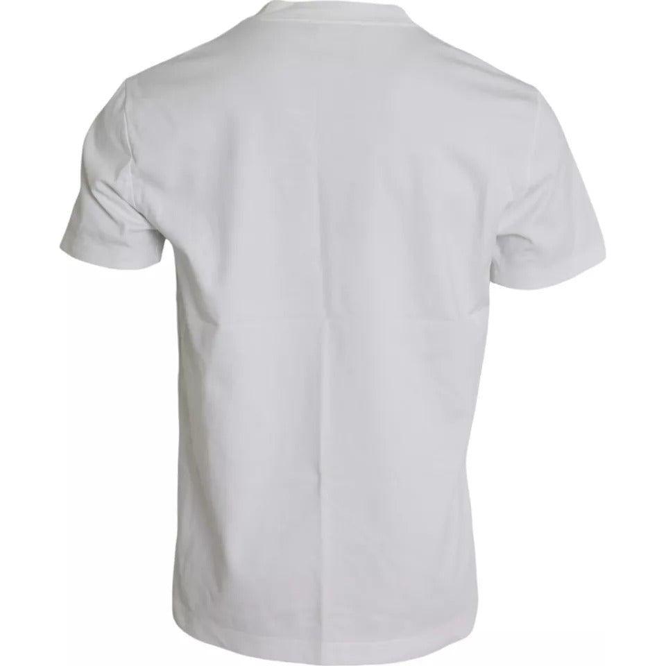 Dolce & Gabbana White Logo Round Neck Short Sleeves T-shirt Dolce & Gabbana Light Gray