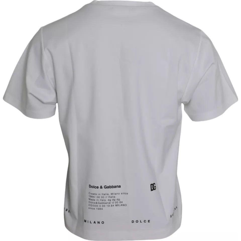 Dolce & Gabbana White Red Lips Print Cotton Men T-shirt Dolce & Gabbana Gray