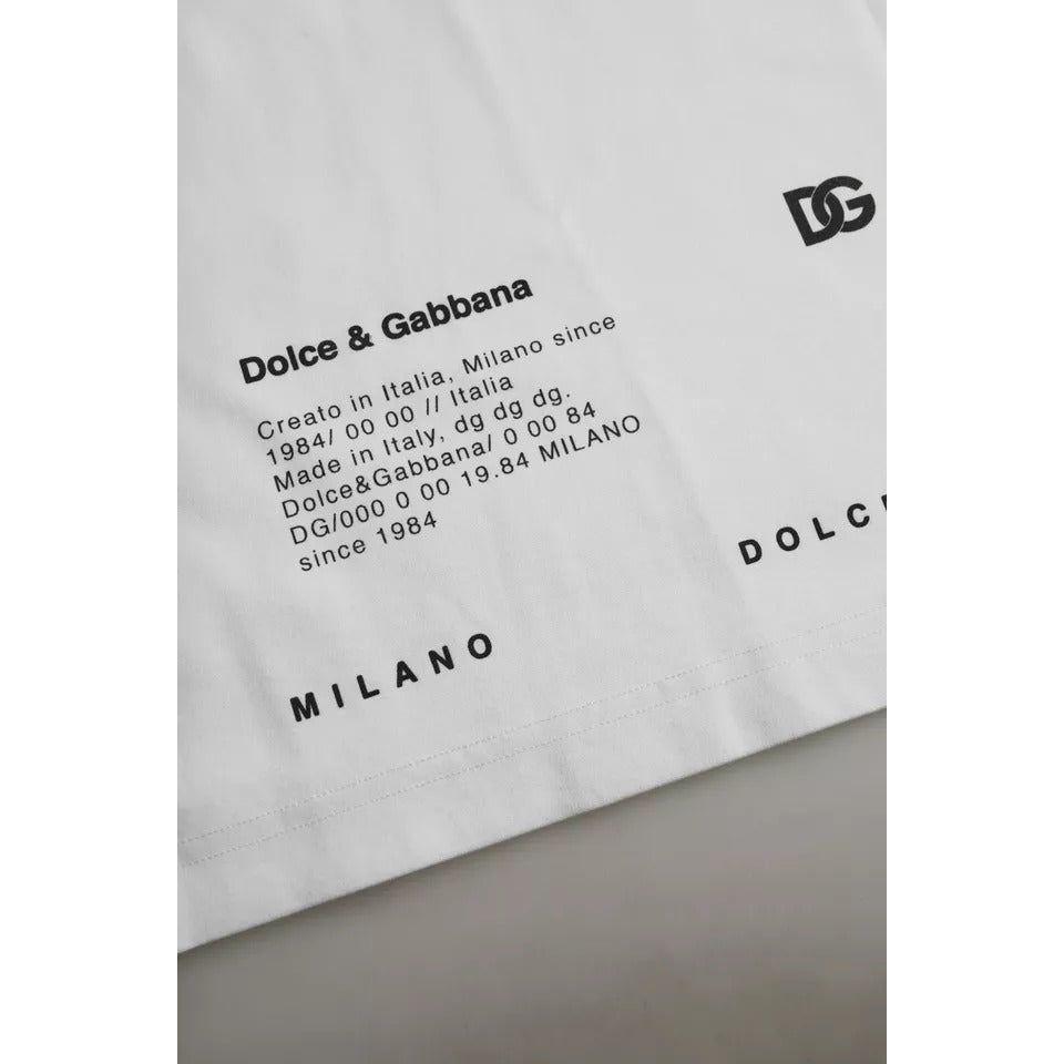 Dolce & Gabbana White Red Lips Print Cotton Men T-shirt Dolce & Gabbana Light Gray