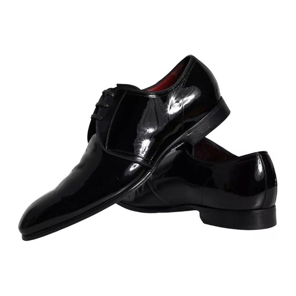 Dolce & Gabbana Black Patent Leather Derby Men Dress Shoes Dolce & Gabbana Black