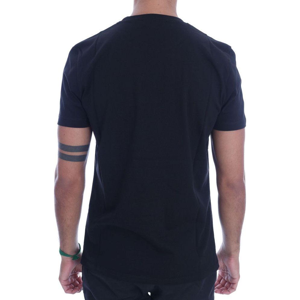 Frankie Morello Chic Black Crewneck Tee with 'RIDERS' Motif Frankie Morello Dark Slate Gray