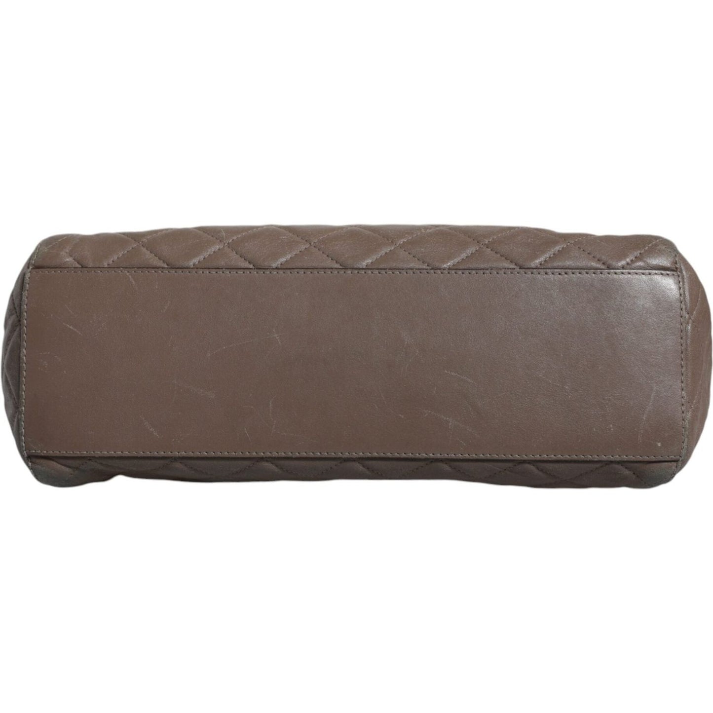 Dolce & Gabbana Brown Quilted Leather Shoulder Purse Satchel Bag Dolce & Gabbana Dim Gray