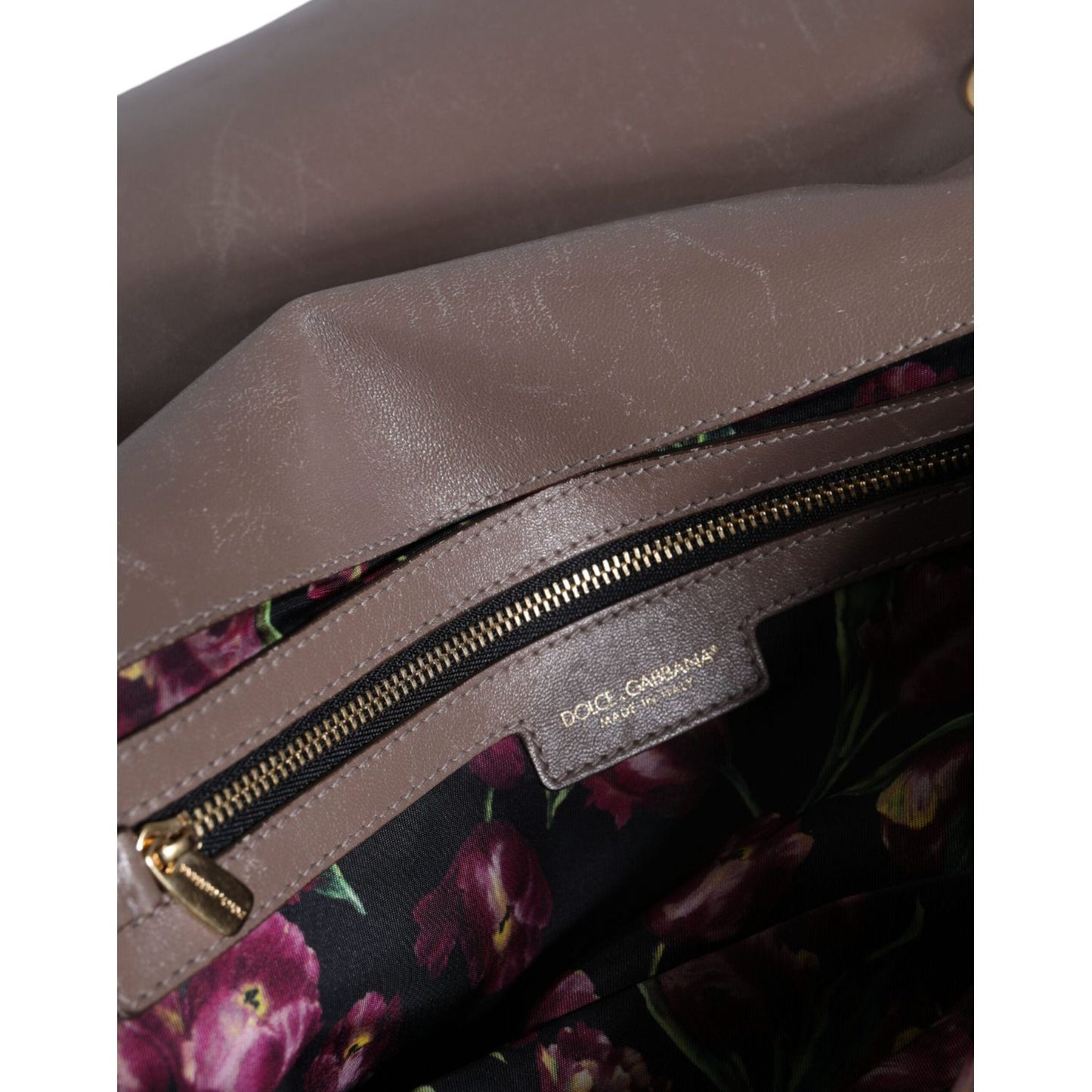 Dolce & Gabbana Brown Quilted Leather Shoulder Purse Satchel Bag Dolce & Gabbana Dim Gray
