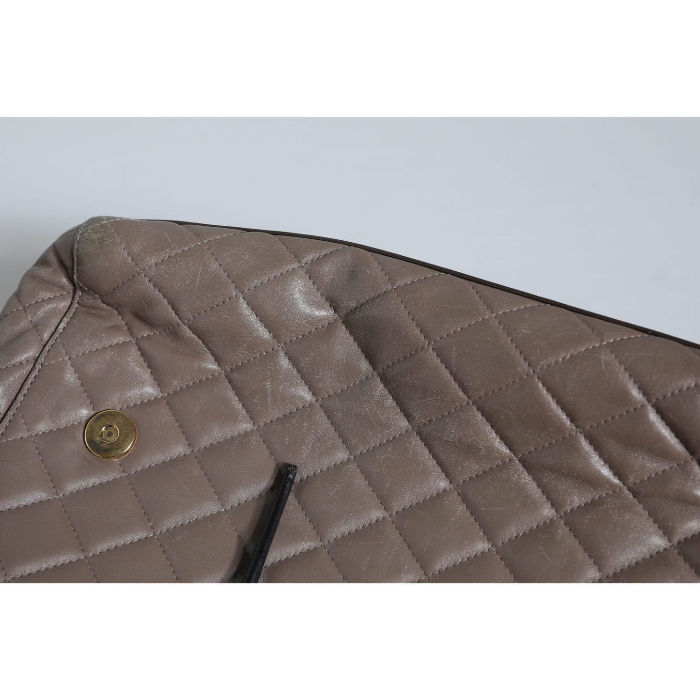 Dolce & Gabbana Brown Quilted Leather Shoulder Purse Satchel Bag Dolce & Gabbana Dim Gray