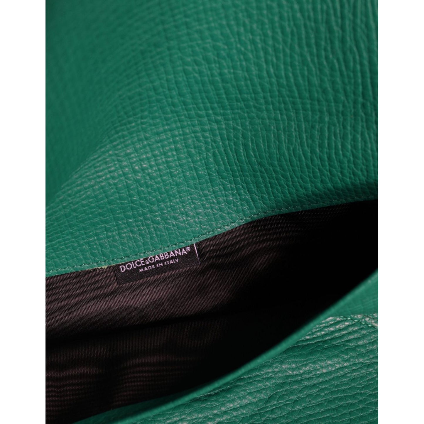 Dolce & Gabbana Green Leather Handbag Clutch Mini Purse Pouch Tablet Case Dolce & Gabbana Dark Slate Gray