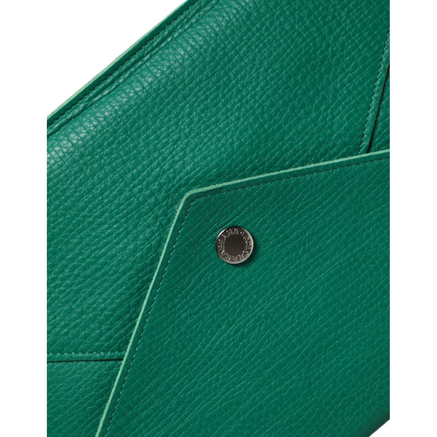Dolce & Gabbana Green Leather Handbag Clutch Mini Purse Pouch Tablet Case Dolce & Gabbana Dark Slate Gray