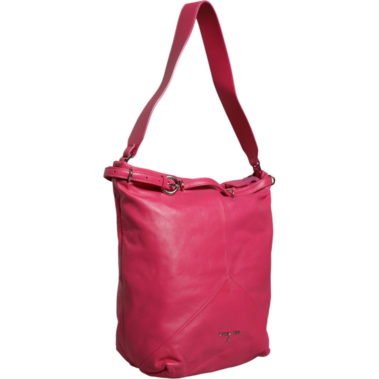 Patrizia Pepe Fuchsia Pink Leather Shoulder Purse Tote Bag Patrizia Pepe Maroon