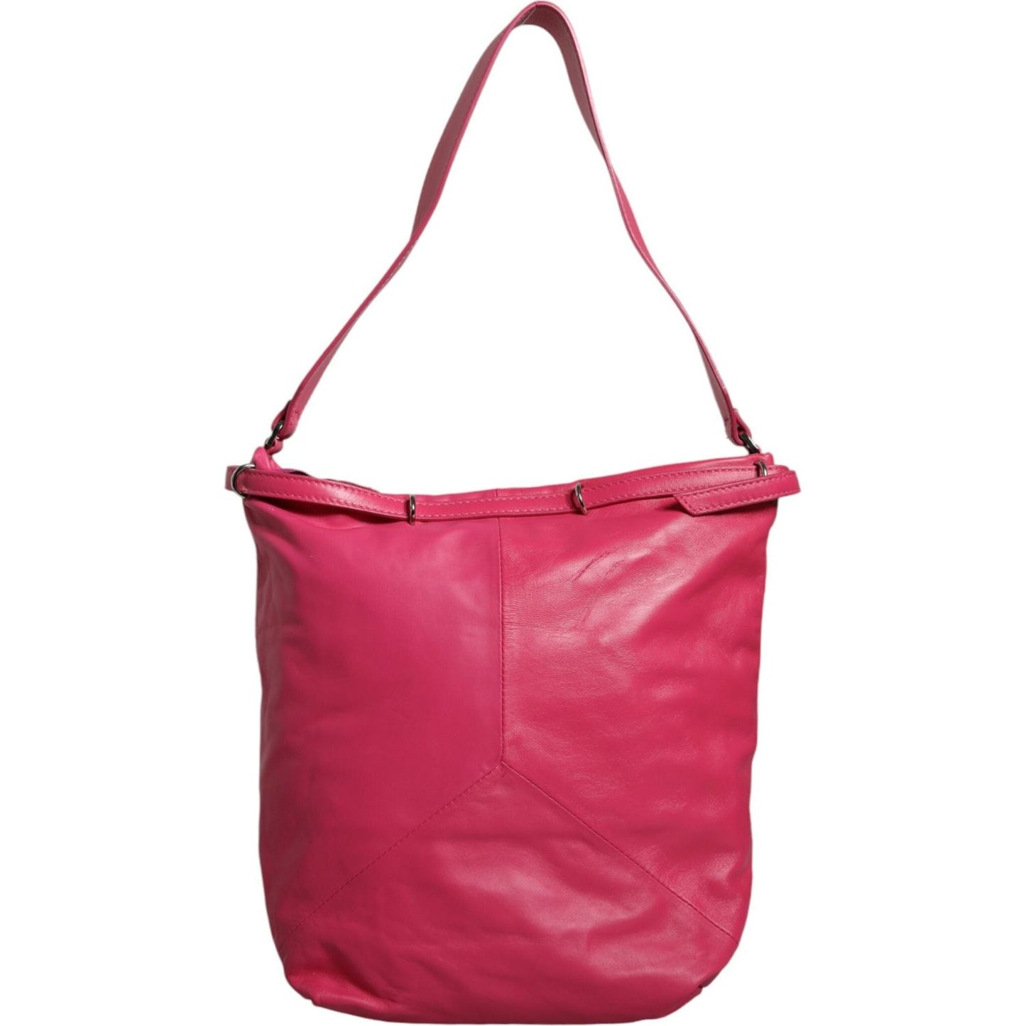 Patrizia Pepe Fuchsia Pink Leather Shoulder Purse Tote Bag Patrizia Pepe Maroon