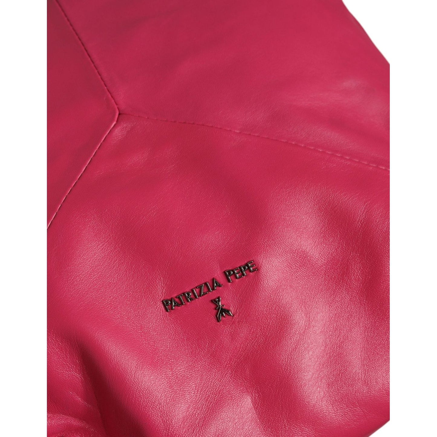Patrizia Pepe Fuchsia Pink Leather Shoulder Purse Tote Bag Patrizia Pepe Maroon