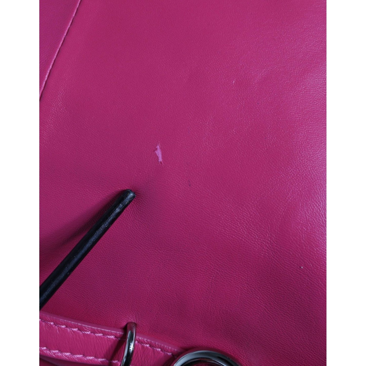 Patrizia Pepe Fuchsia Pink Leather Shoulder Purse Tote Bag Patrizia Pepe Maroon