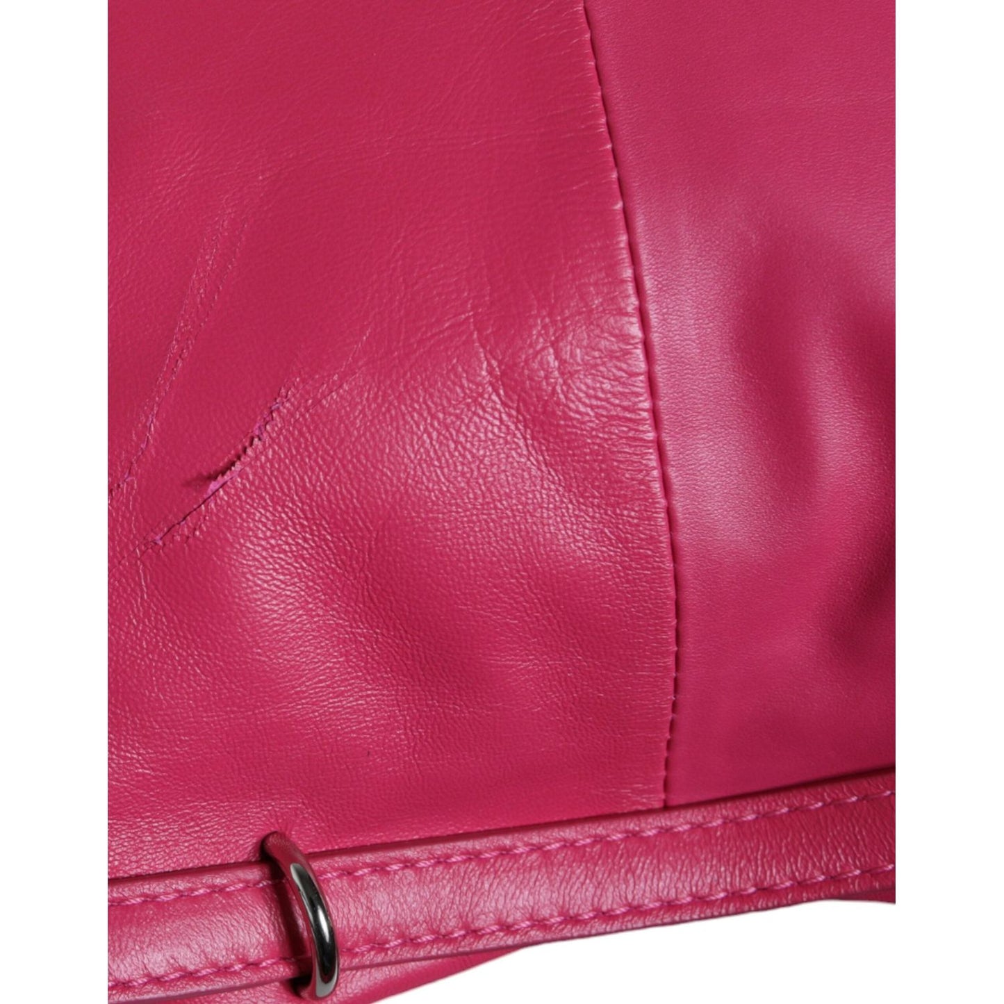 Patrizia Pepe Fuchsia Pink Leather Shoulder Purse Tote Bag Patrizia Pepe Maroon