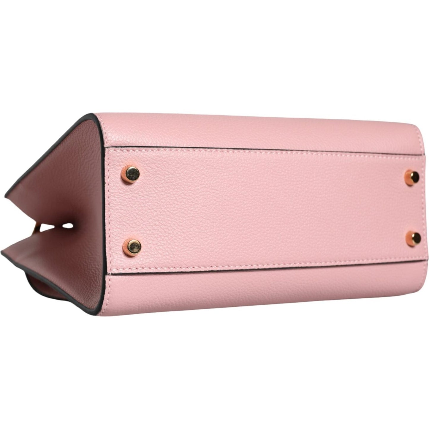 Versace Pink Small Top Handle Grainy Calf Leather Crossbody Bag Versace Light Pink