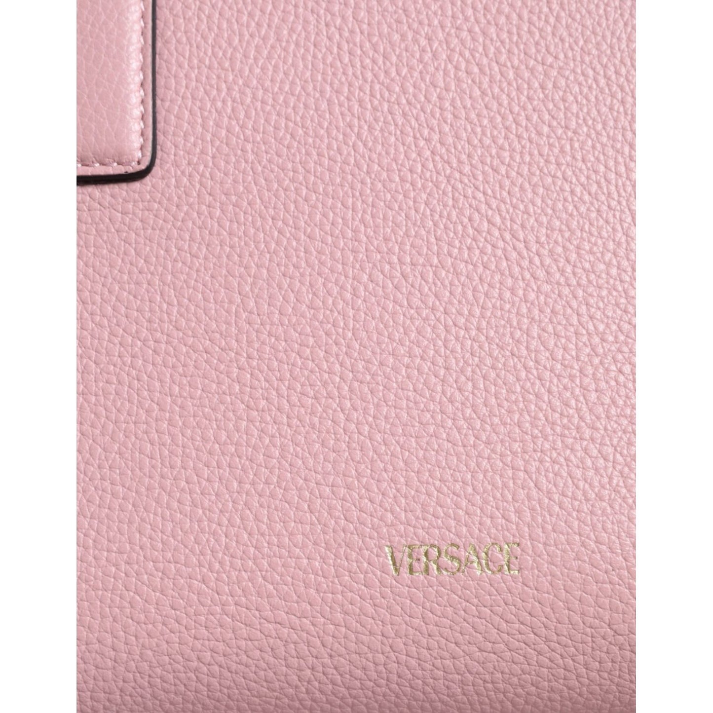 Versace Pink Small Top Handle Grainy Calf Leather Crossbody Bag Versace Light Pink