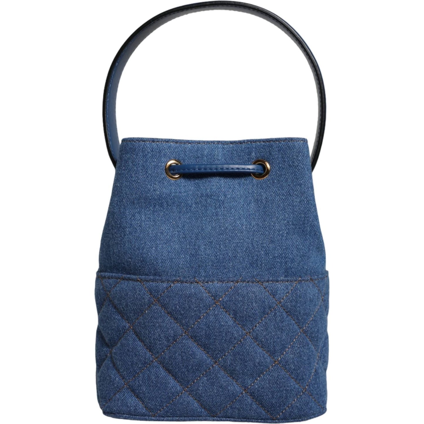 Versace Blue Quilted Denim Leather Crossbody Shoulder Bag Versace Dark Slate Gray