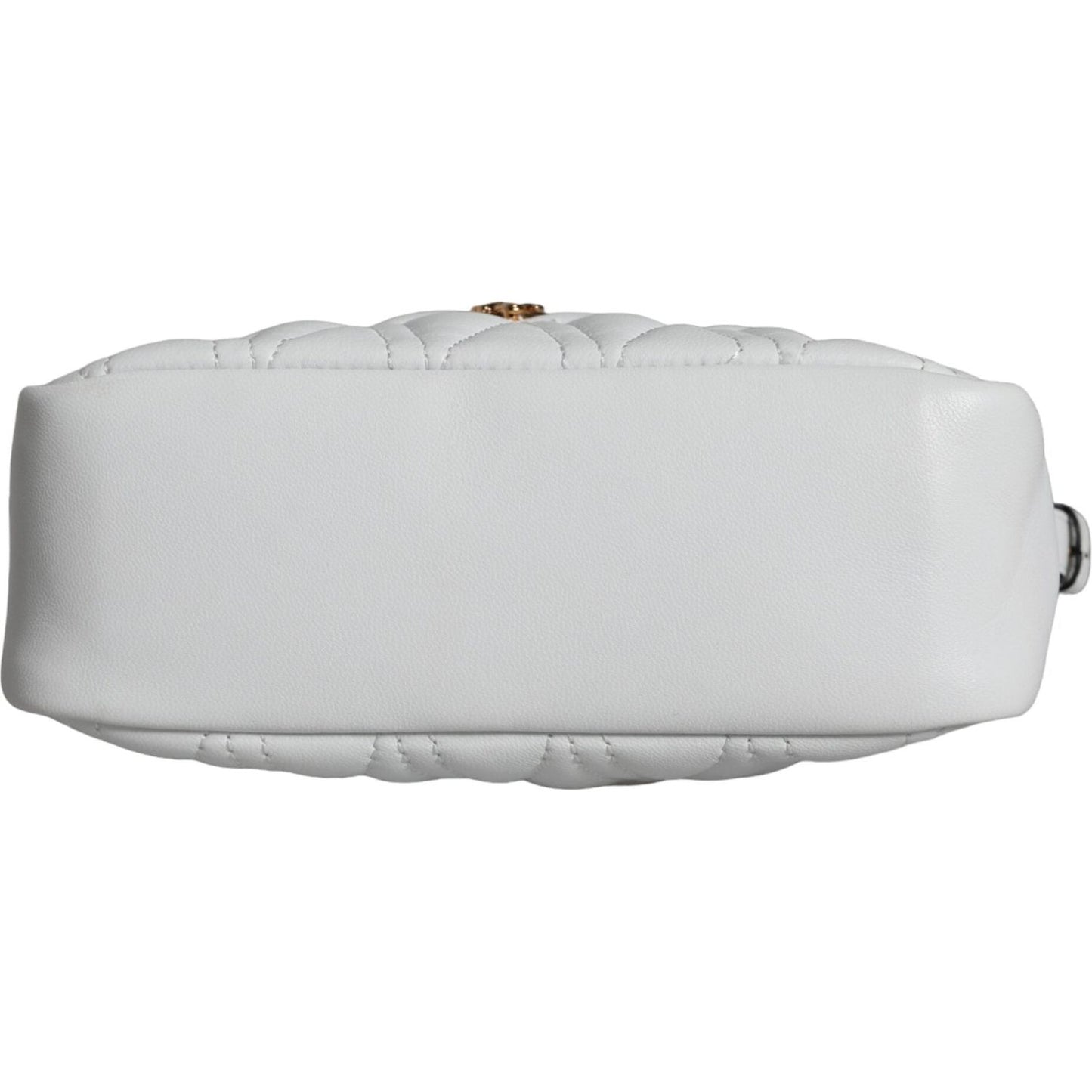 Versace White Quilted Nappa Leather Crossbody Shoulder Bag Versace Light Gray
