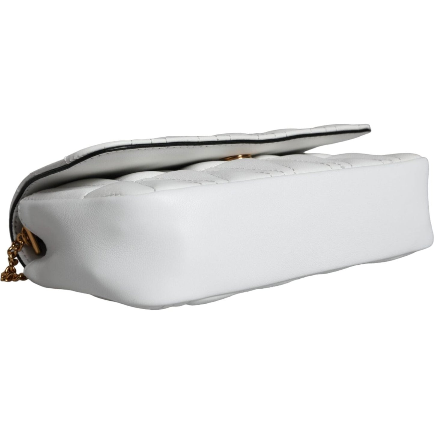 Versace White Quilted Nappa Leather Crossbody Shoulder Bag Versace Light Gray