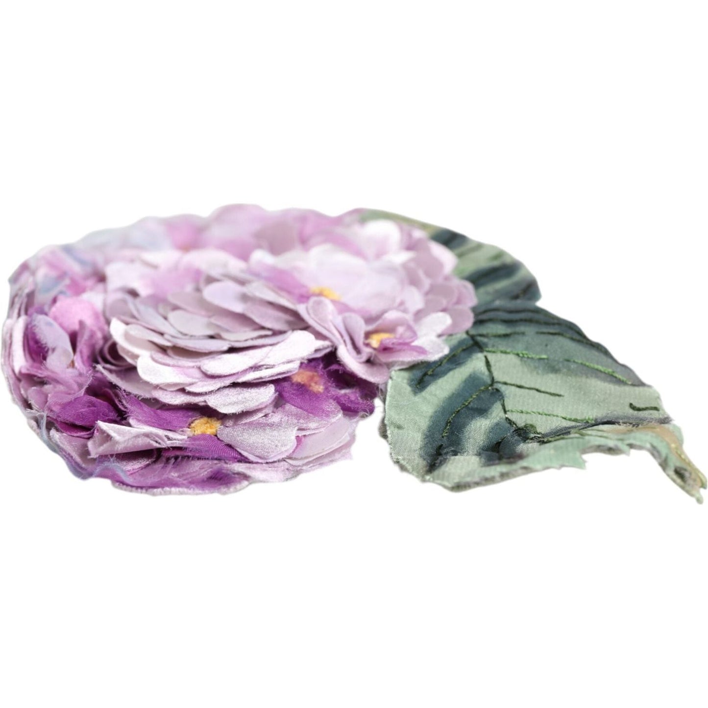 Dolce & Gabbana Multicolor Hydrangea Gold Brass Pin Brooch Brooch Dolce & Gabbana Gray