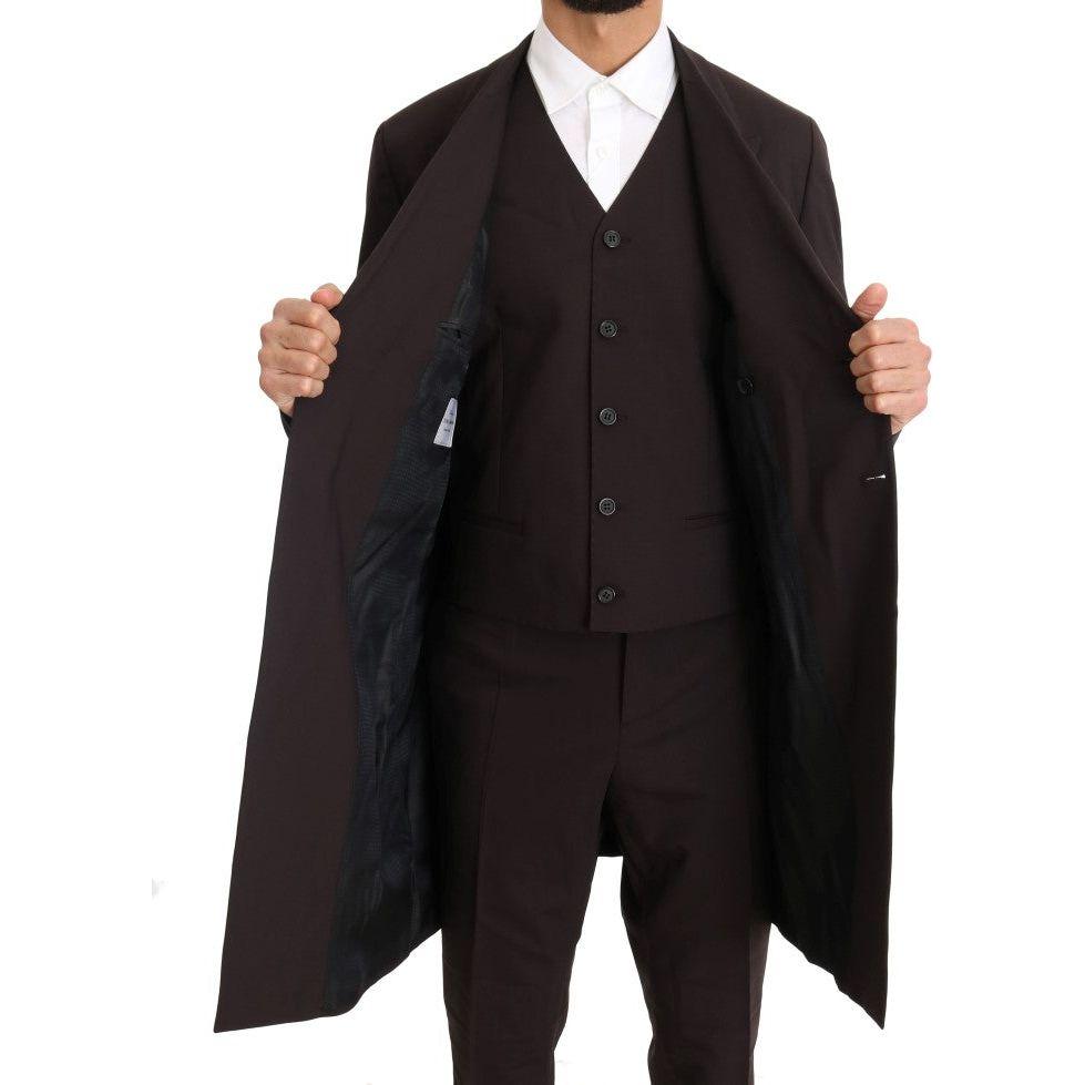 Dolce & Gabbana Elegant Bordeaux Double Breasted Suit Suit Dolce & Gabbana Black