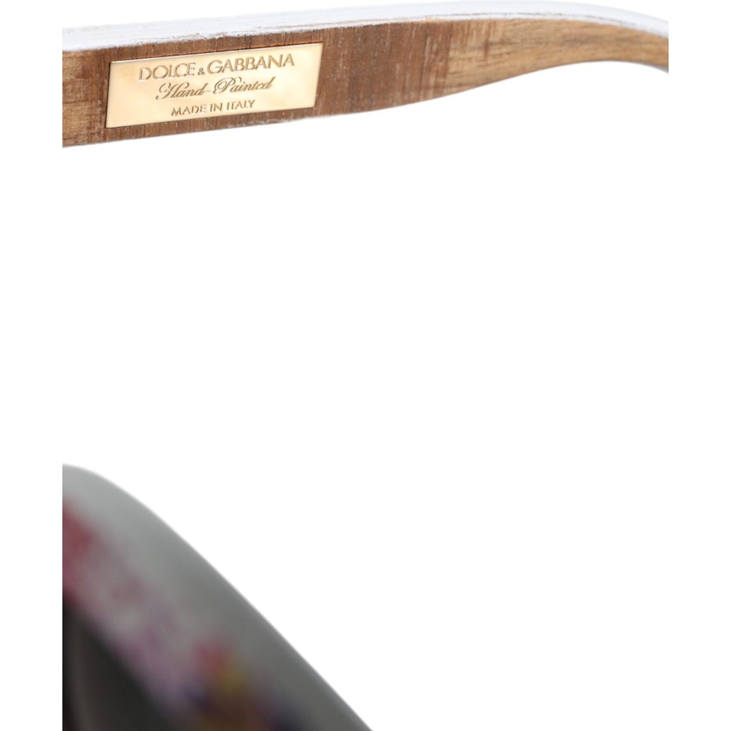 Dolce & Gabbana Multicolor Wood Crystal Brass Frame Floral Hand Paint Sunglasses Dolce & Gabbana Dim Gray